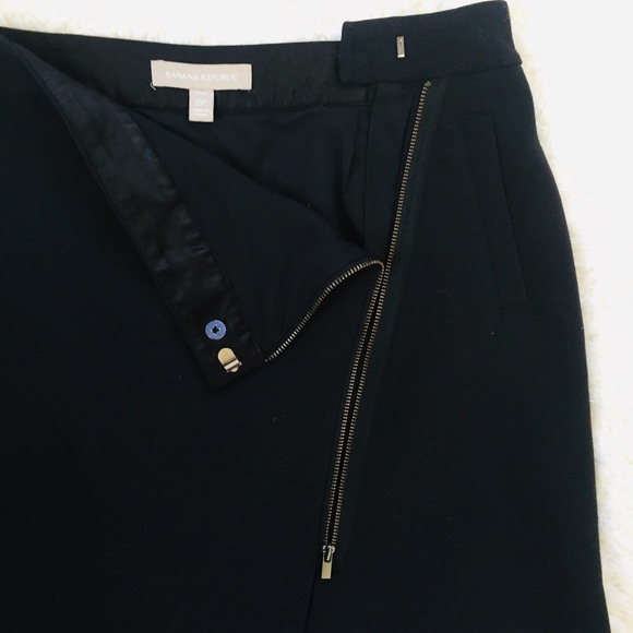 BANANA REPUBLIC Black Skirt Asymmetrical Zipper Size 0 - Picture 4 of 7